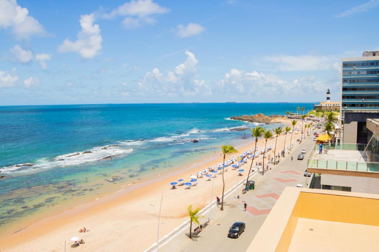 Belissimo Flat Direto Na Praia Da Barra - Flat Beira Mar No Circuito Do Carnaval Salvador Exteriör bild